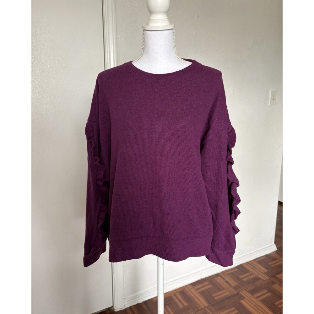 A New Day Women's Purple Long Sleeve Shirt Size XXL